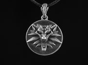 {{jewelry_for_geeks}} - {{ GameFanCraft}} Pendant Brass Witcher Wolf head medallion