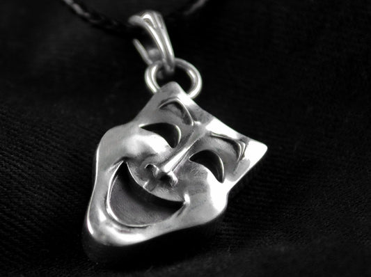 {{jewelry_for_geeks}} - {{ GameFanCraft}} Pendant Silver Theatre mask pendant