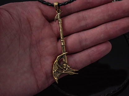 {{jewelry_for_geeks}} - {{ GameFanCraft}} Pendant Brass Daedric Battle Axe Pendant