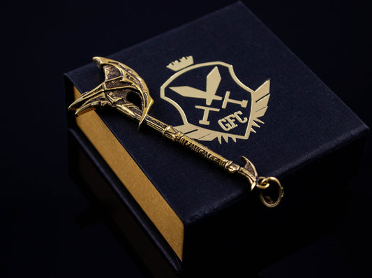 {{jewelry_for_geeks}} - {{ GameFanCraft}} Pendant Brass Daedric Battle Axe Pendant