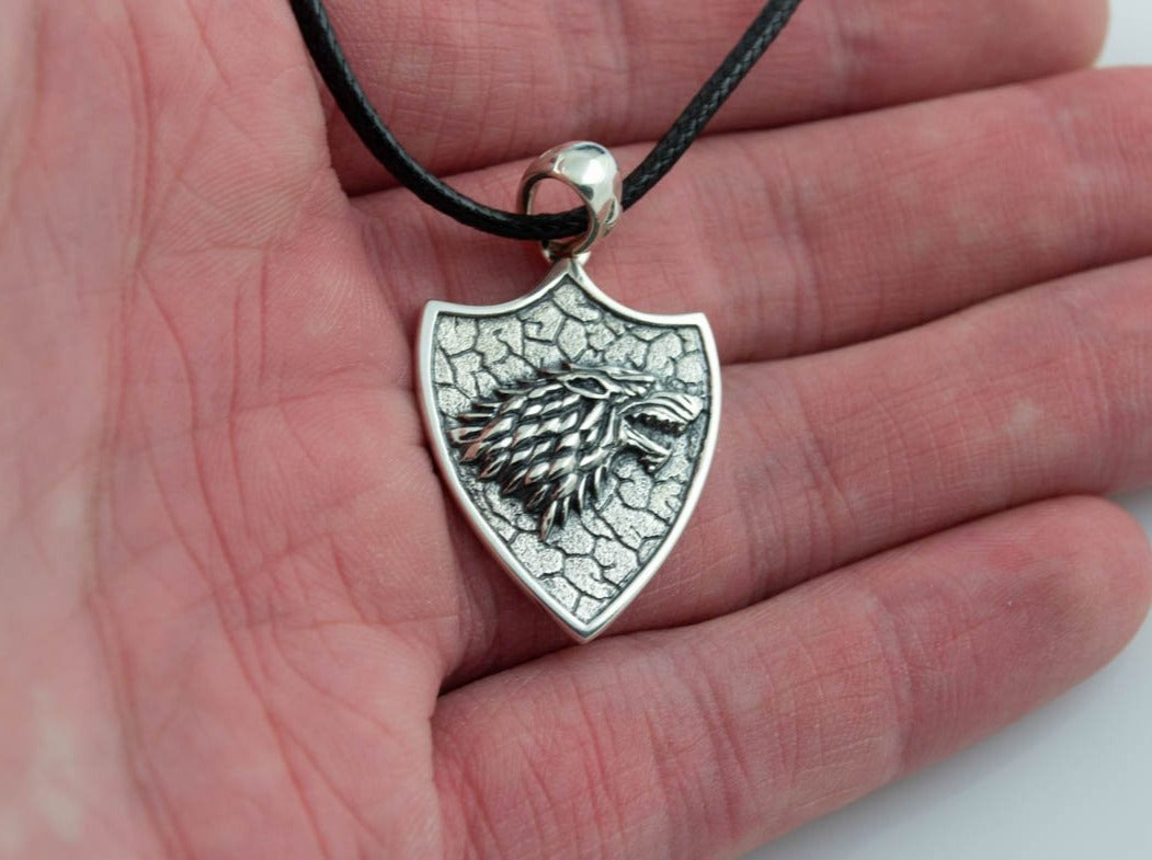 Silver Handmade Game of Thrones House Stark Wolf Head Silver Handmade Game of Thrones House Stark Wolf Head