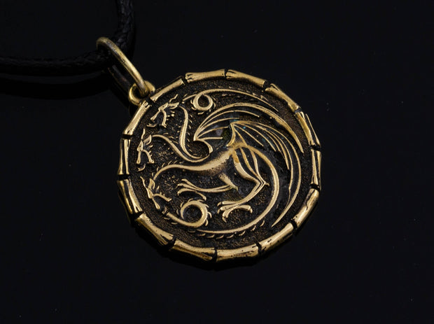 {{jewelry_for_geeks}} - {{ GameFanCraft}} Pendant Silver House Targaryen Dragon Pendant