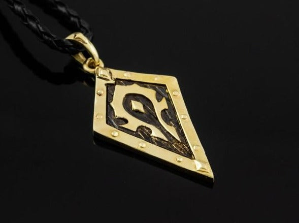 {{jewelry_for_geeks}} - {{ GameFanCraft}} Pendant Brass Warcraft Horde Symbol Pendant