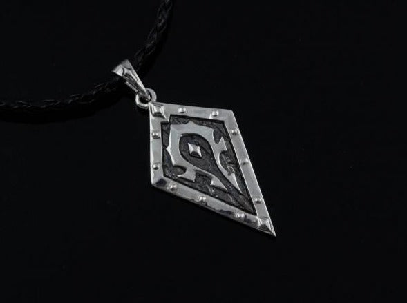 {{jewelry_for_geeks}} - {{ GameFanCraft}} Pendant Brass Warcraft Horde Symbol Pendant