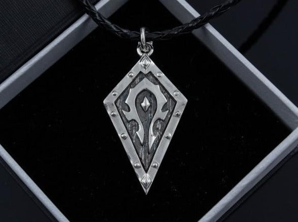 {{jewelry_for_geeks}} - {{ GameFanCraft}} Pendant Brass Warcraft Horde Symbol Pendant