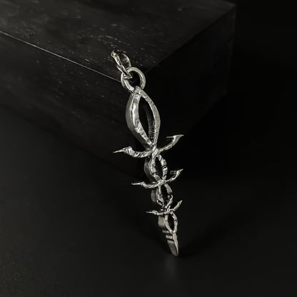 {{jewelry_for_geeks}} - {{ GameFanCraft}} Pendant Silver Bloodborne Hunter Byrgenwerth Oath Corruption Rune Necklace