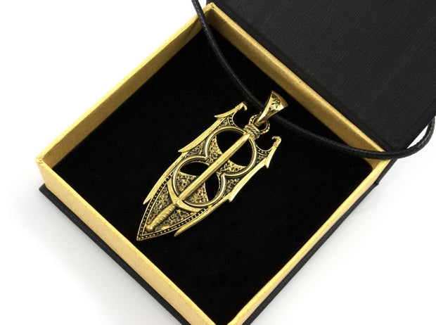 {{jewelry_for_geeks}} - {{ GameFanCraft}} Pendant Brass Elder Scrolls Amulet of Akatosh Pendant