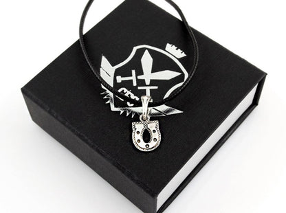 {{jewelry_for_geeks}} - {{ GameFanCraft}} Pendant Silver Map Marker Horseshoe LARP Pendant