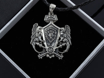 {{jewelry_for_geeks}} - {{ GameFanCraft}} Pendant Silver Alliance Pendant from the World of Warcraft