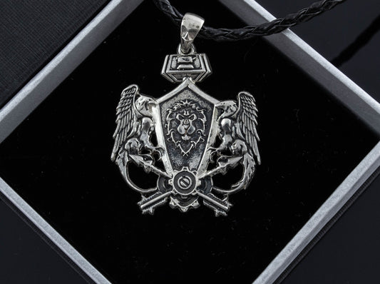 {{jewelry_for_geeks}} - {{ GameFanCraft}} Pendant Silver Alliance Pendant from the World of Warcraft