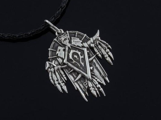 {{jewelry_for_geeks}} - {{ GameFanCraft}} Pendant Silver WoW Horde Pendant