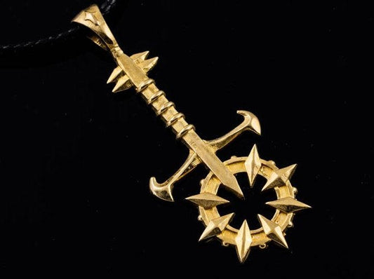 {{jewelry_for_geeks}} - {{ GameFanCraft}} Pendant Brass Sabbat Pendant "Sword of Caine"
