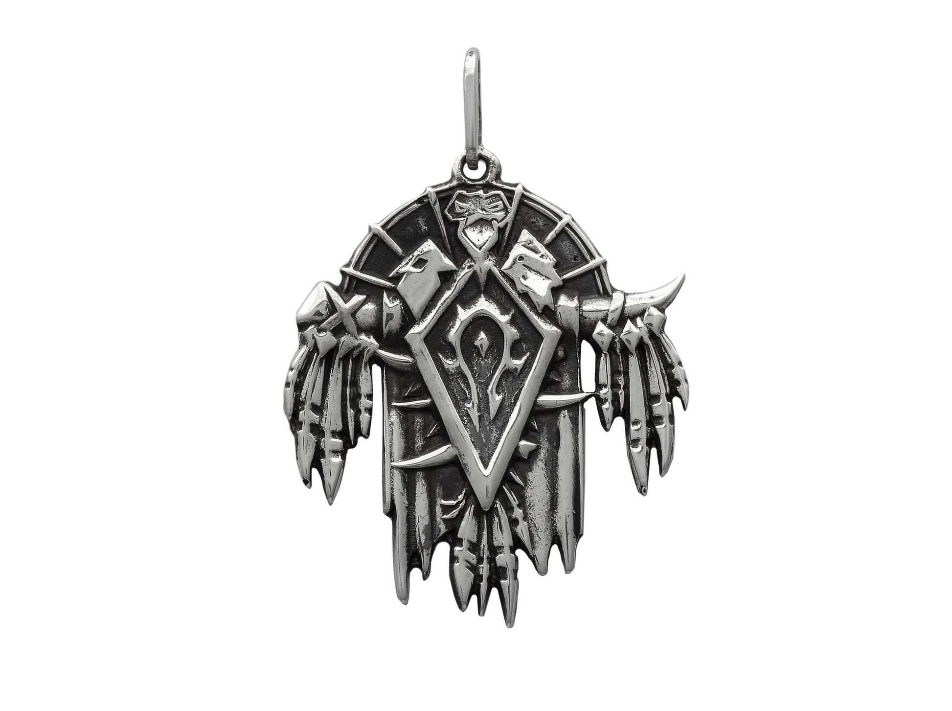 {{jewelry_for_geeks}} - {{ GameFanCraft}} Pendant Silver WoW Horde Pendant