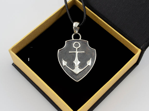 {{jewelry_for_geeks}} - {{ GameFanCraft}} Pendant Silver Jaina Proudmoore Anchor Shield Pendant