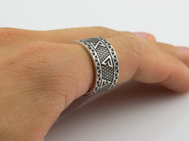 {{jewelry_for_geeks}} - {{ GameFanCraft}} Ring Silver Witcher Signs Ring