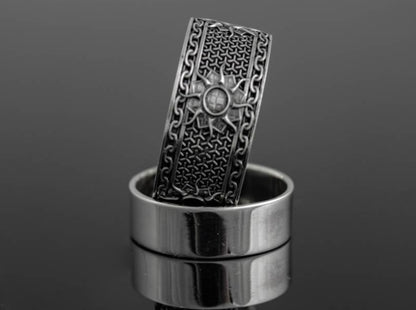 {{jewelry_for_geeks}} - {{ GameFanCraft}} Ring Silver Nilfgaard Sun Ring from the Witcher World