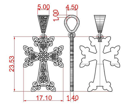 {{jewelry_for_geeks}} - {{ GameFanCraft}} Pendant Silver Celtic cross pendant