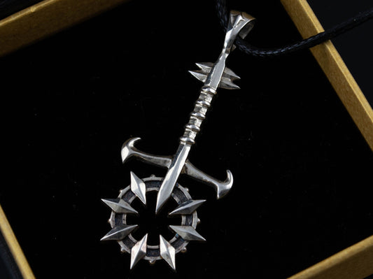{{jewelry_for_geeks}} - {{ GameFanCraft}} Pendant Silver Sabbat Pendant "Sword of Caine"
