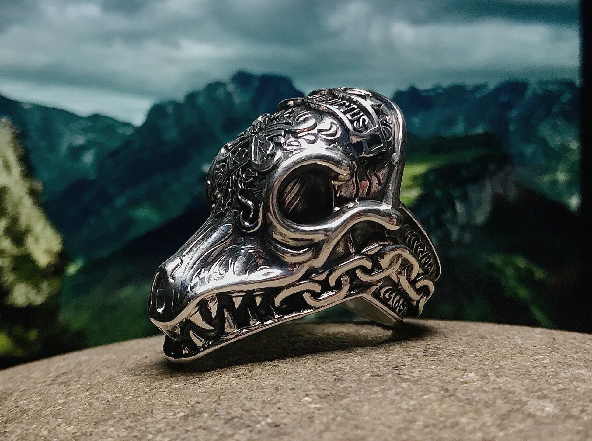 {{jewelry_for_geeks}} - {{ GameFanCraft}} Ring Silver Heavy Morior Invictus skull ring