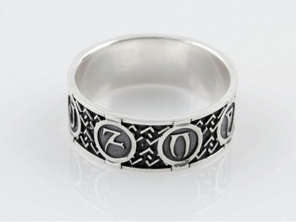 {{jewelry_for_geeks}} - {{ GameFanCraft}} Ring Sterling Silver Daedric Runes Ring