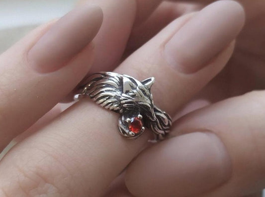 {{jewelry_for_geeks}} - {{ GameFanCraft}} Ring Silver Cute Sleeping Fox Ring