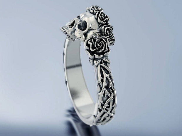 {{jewelry_for_geeks}} - {{ GameFanCraft}} Ring Silver Mexican Skull Ring