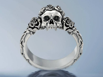 {{jewelry_for_geeks}} - {{ GameFanCraft}} Ring Silver Mexican Skull Ring