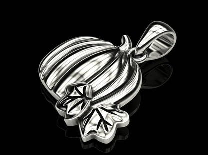 {{jewelry_for_geeks}} - {{ GameFanCraft}} Pendant Silver Halloween Pumpkin Pendant