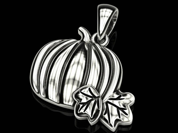 {{jewelry_for_geeks}} - {{ GameFanCraft}} Pendant Silver Halloween Pumpkin Pendant
