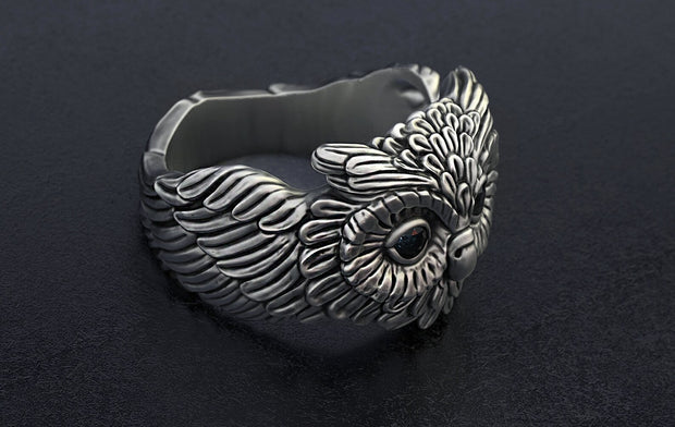 {{jewelry_for_geeks}} - {{ GameFanCraft}} Rings Silver Owl ring