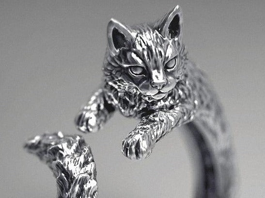 {{jewelry_for_geeks}} - {{ GameFanCraft}} Ring Silver Cat Ring