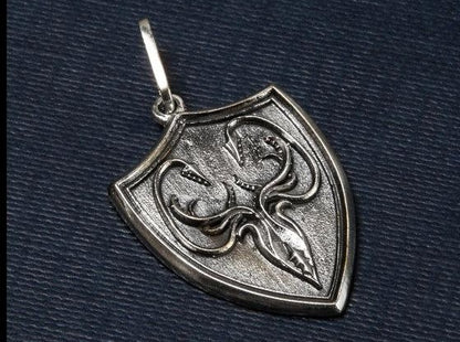 {{jewelry_for_geeks}} - {{ GameFanCraft}} Pendant Brass Greyjoy shield pendant