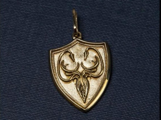 {{jewelry_for_geeks}} - {{ GameFanCraft}} Pendant Brass Greyjoy shield pendant