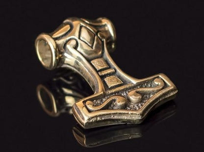 {{jewelry_for_geeks}} - {{ GameFanCraft}} Pendant Brass Viking's Thor's Hammer (Mjolnir) Pendant