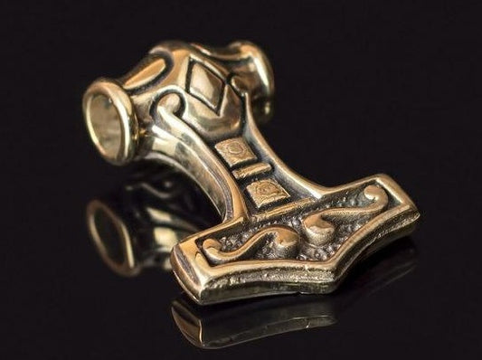 {{jewelry_for_geeks}} - {{ GameFanCraft}} Pendant Brass Viking's Thor's Hammer (Mjolnir) Pendant