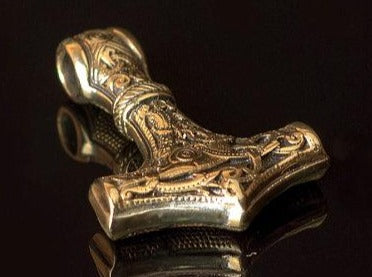 {{jewelry_for_geeks}} - {{ GameFanCraft}} Pendant Brass Viking's Thor's Hammer Pendant Mammen Village