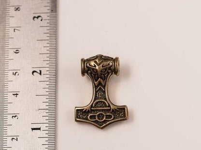 {{jewelry_for_geeks}} - {{ GameFanCraft}} Pendant Brass Viking's Thor's Hammer (Mjolnir) Pendant