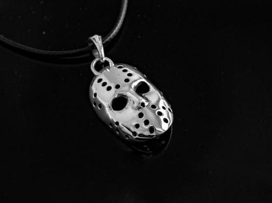 {{jewelry_for_geeks}} - {{ GameFanCraft}} Pendant Silver Jason Voorhees mask pendant
