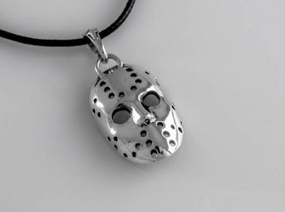 {{jewelry_for_geeks}} - {{ GameFanCraft}} Pendant Silver Jason Voorhees mask pendant
