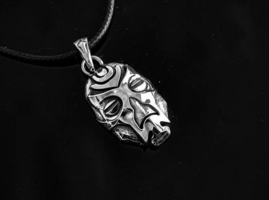 {{jewelry_for_geeks}} - {{ GameFanCraft}} Pendant Silver Dragon Priest mask pendant
