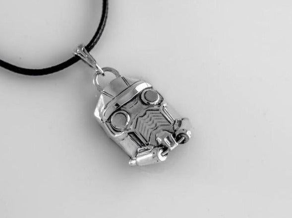 {{jewelry_for_geeks}} - {{ GameFanCraft}} Pendant Silver Guardians of the Galaxy Star-Lord Mask pendant