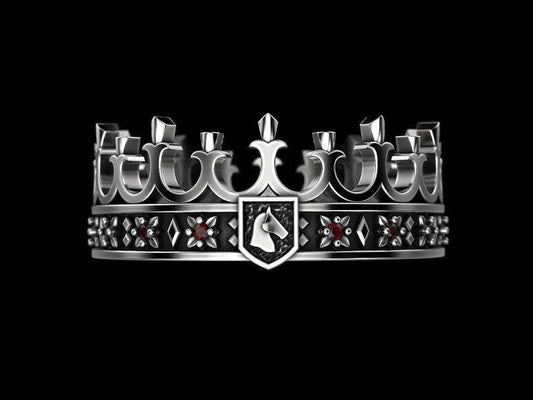 {{jewelry_for_geeks}} - {{ GameFanCraft}} Ring Silver Heraldic Crown Ring