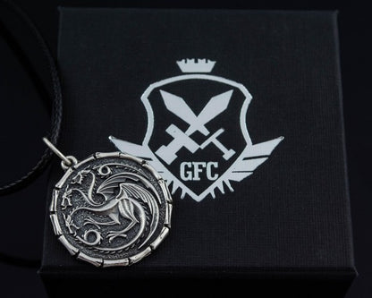 {{jewelry_for_geeks}} - {{ GameFanCraft}} Set Sterling Silver Targaryen Dragon Jewelry Gift Set