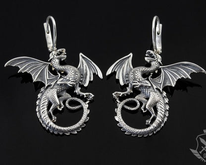 {{jewelry_for_geeks}} - {{ GameFanCraft}} Set Sterling Silver Targaryen Dragon Jewelry Gift Set