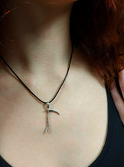 {{jewelry_for_geeks}} - {{ GameFanCraft}} Pendant Silver Gothic Scythe Necklace