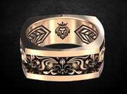 {{jewelry_for_geeks}} - {{ GameFanCraft}} Ring Silver Heraldic ring with lion