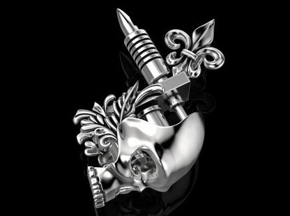{{jewelry_for_geeks}} - {{ GameFanCraft}} Pendant Silver Tattoo Machine pendant